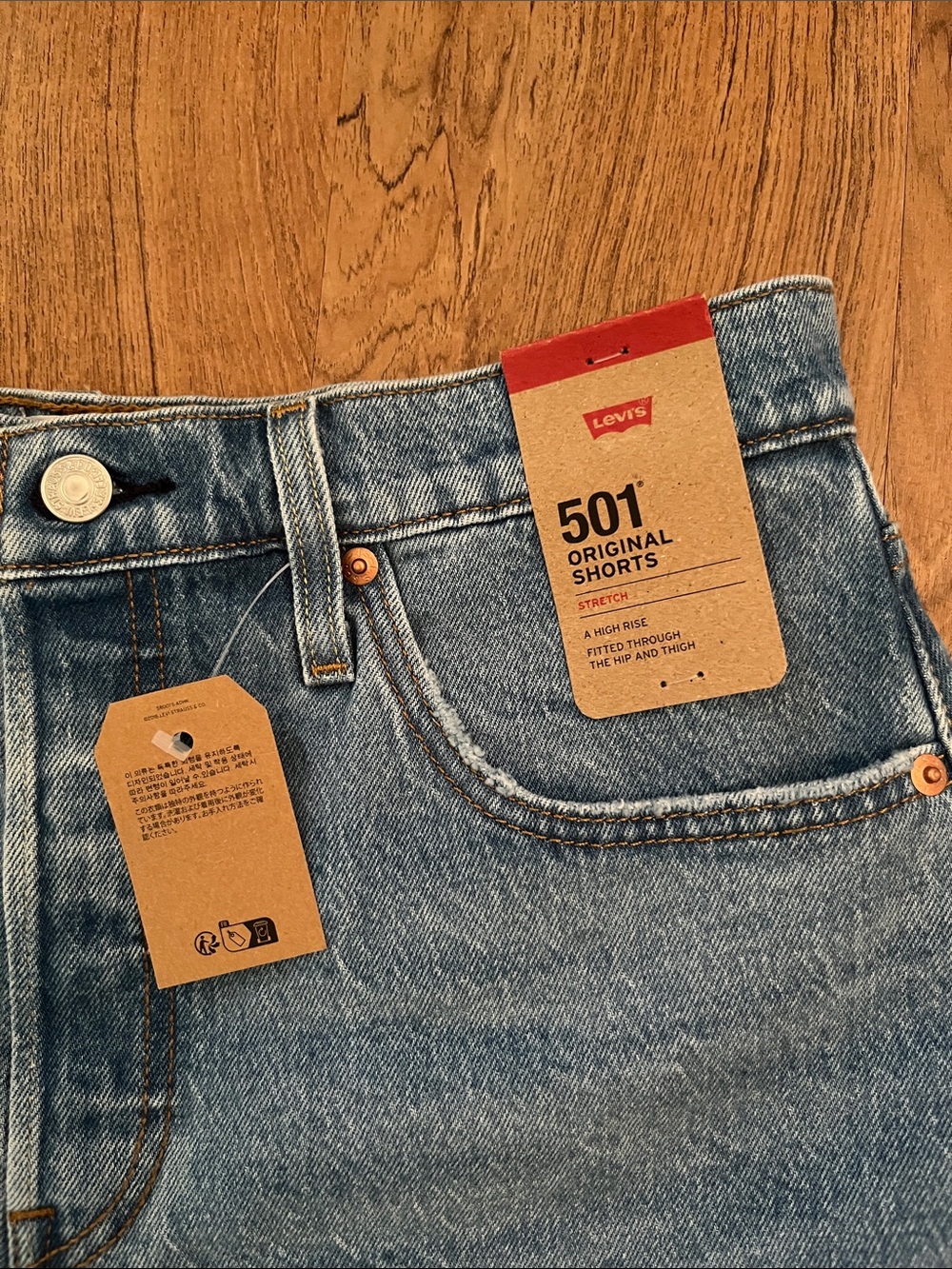 NWT Levi’s 501 Original Denim Shorts Stretch - Picture 2 of 10